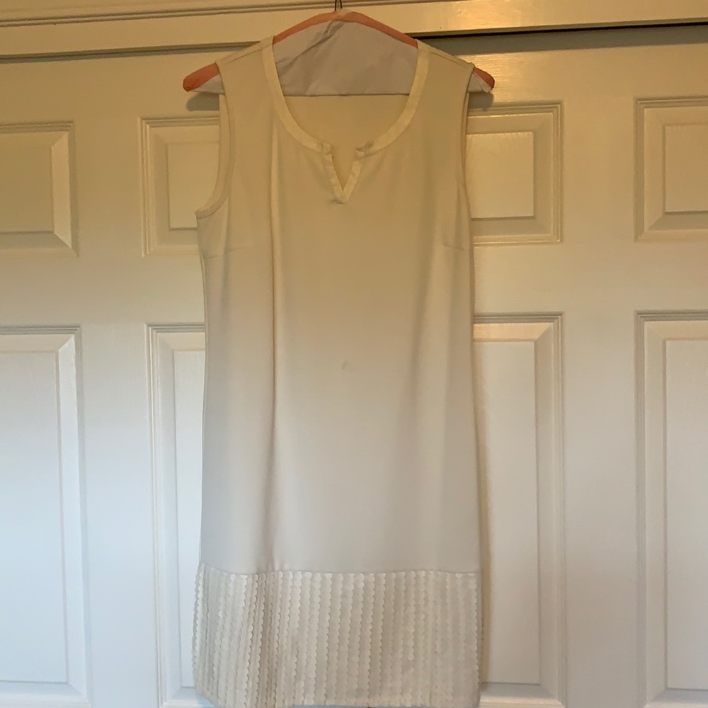 Cream cocktail dress w/ sequin border
